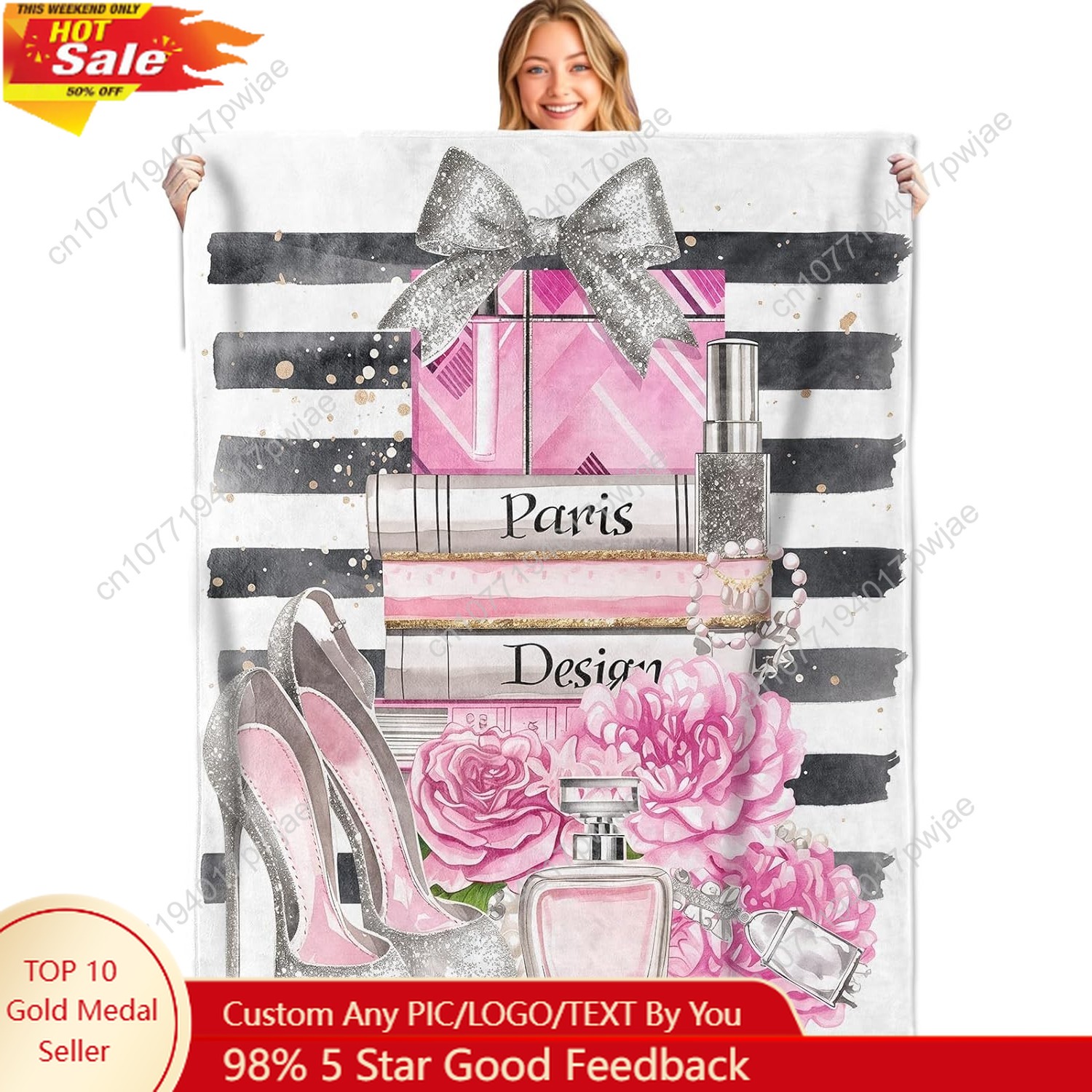 Home Textiles Paris - Paris Glam Throw Blanket Soft Lightweight