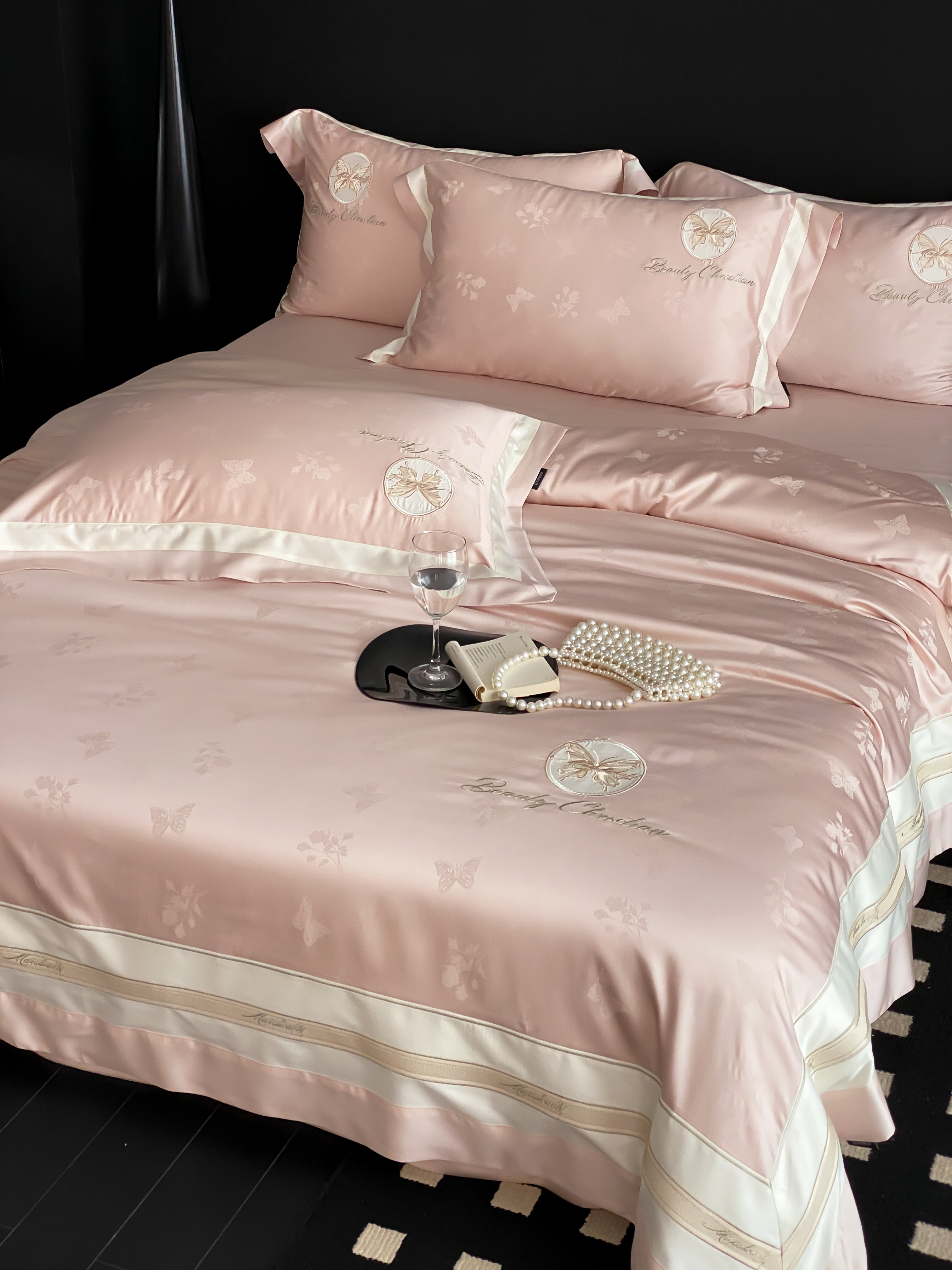 Linen Duvet Cover - French Pastoral Floral Bedding Set 4Pcs