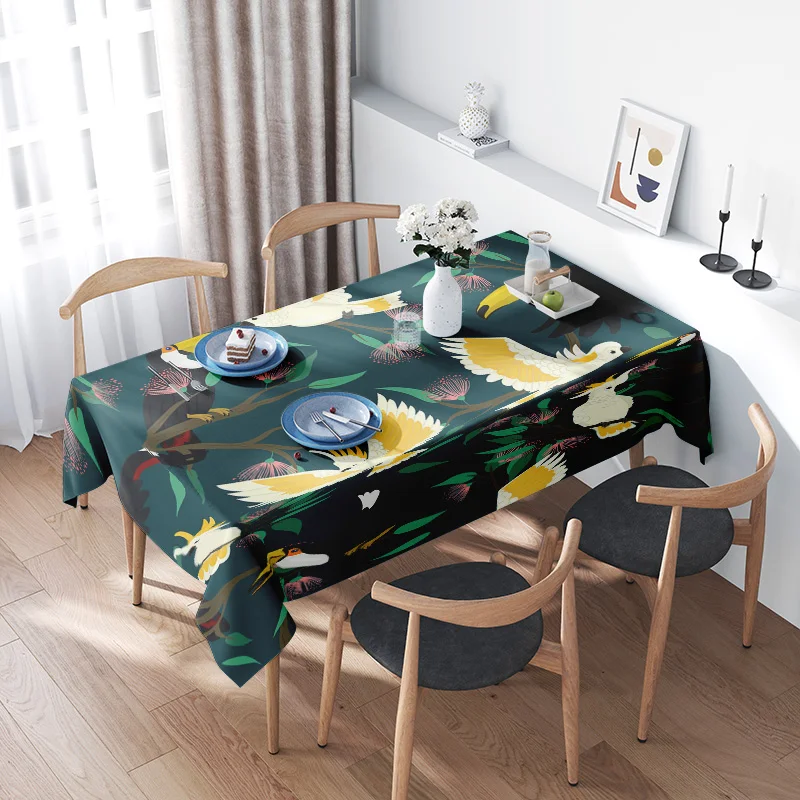 Home Textiles Today News - Nature Inspired Tablecloth with Birds Design