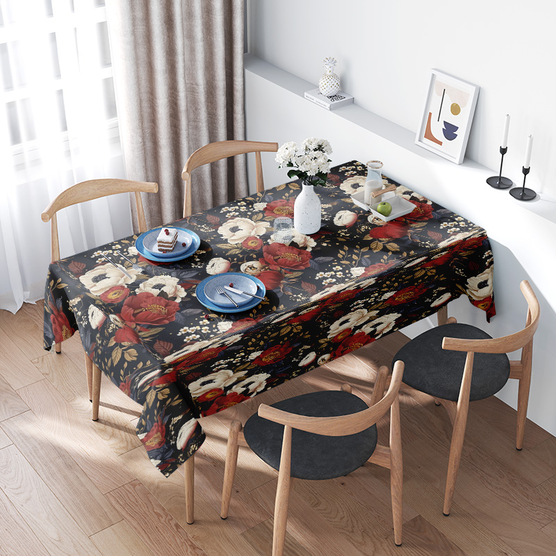 Home Textiles Today News - Vintage Floral Tablecloth with Red Wine