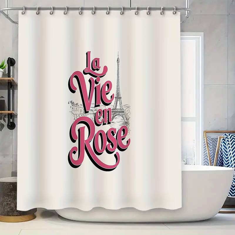 Home Textiles Paris - French Country Shower Curtain Vintage Paris