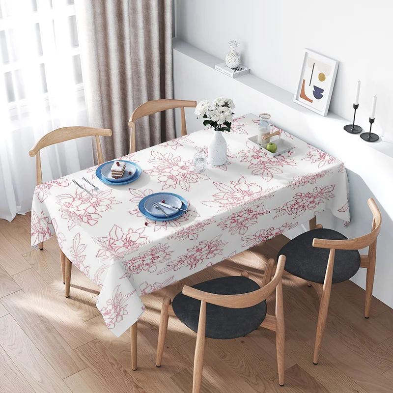 Home Textiles Today News - Elegant Red Floral Tablecloth Perfect for