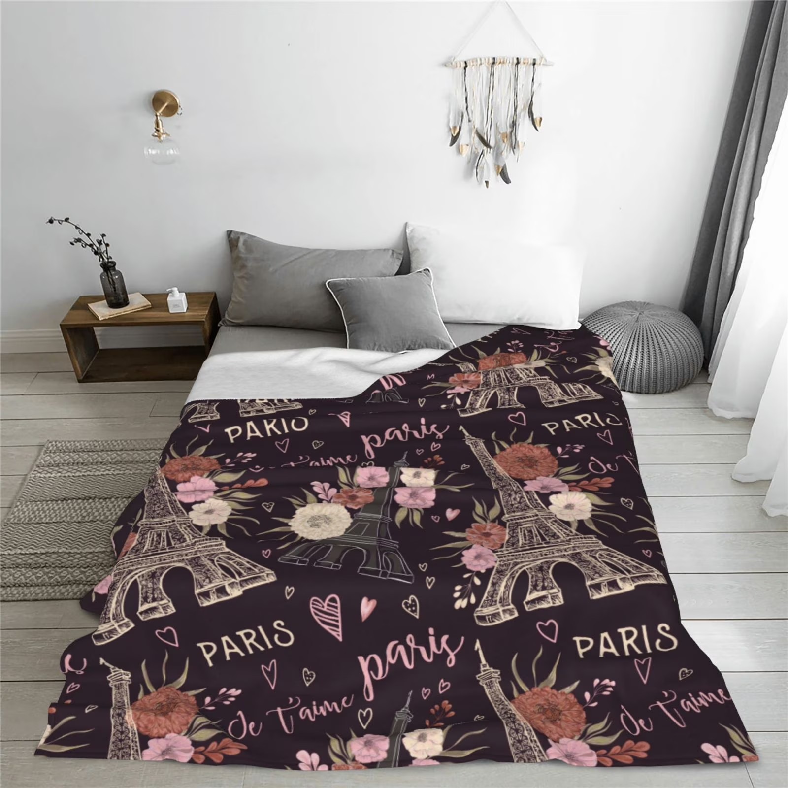 Romantic Paris Eiffel Tower Fl - Home Textiles Paris recensione e prezzo