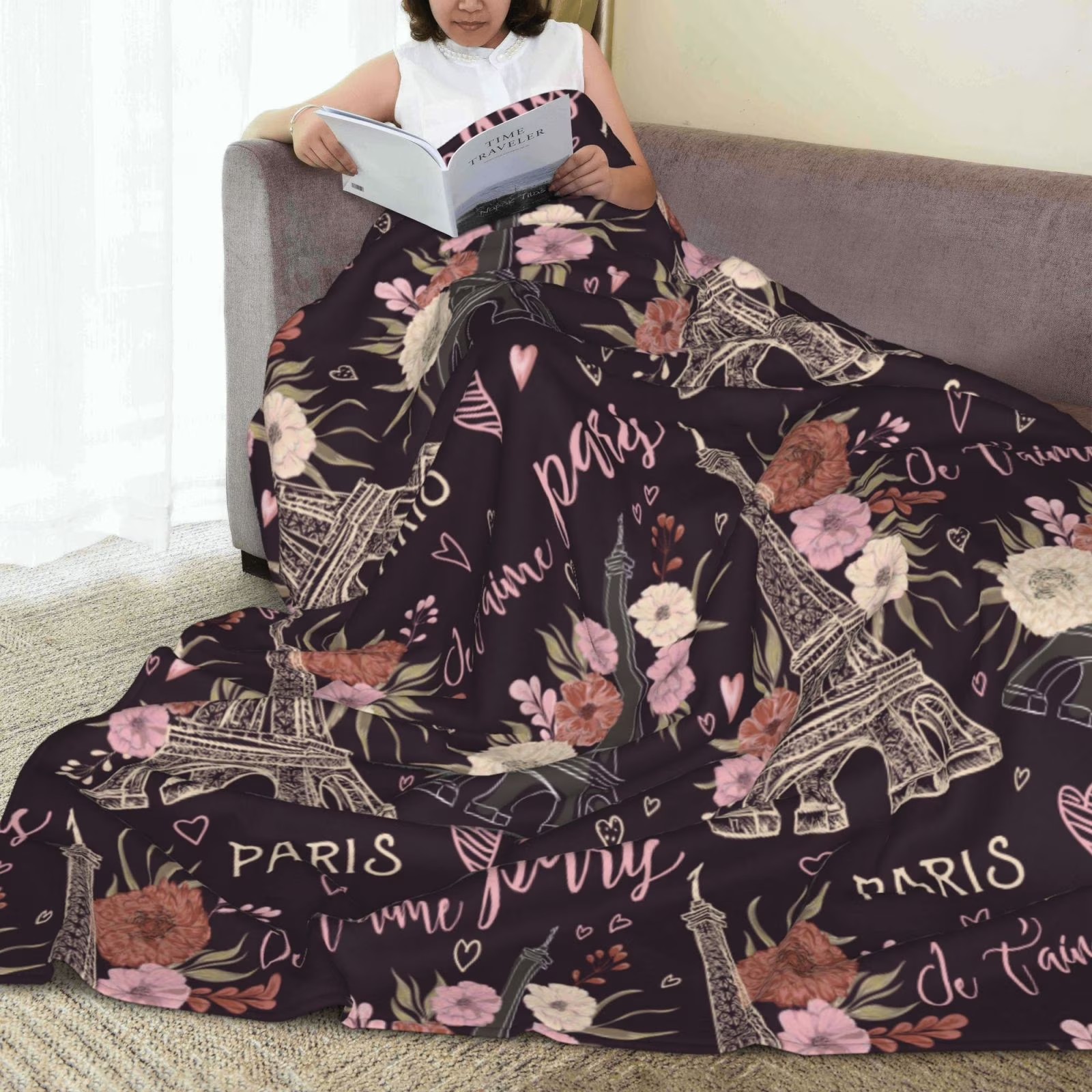Romantic Paris Eiffel Tower Fl - Home Textiles Paris recensione e prezzo