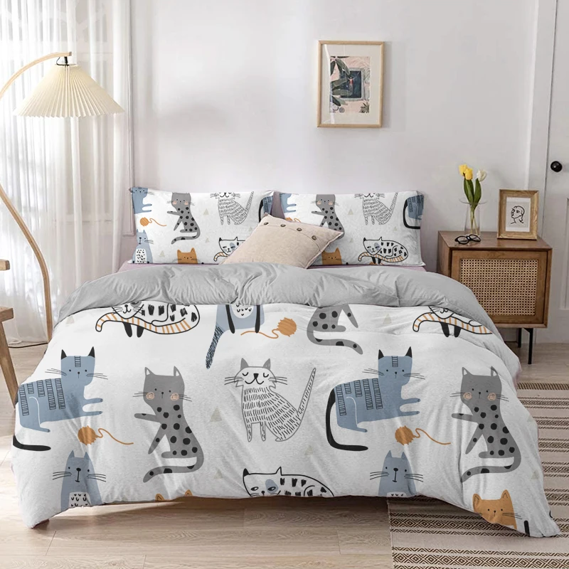Cartoon Cat Duvet Cover Set Ca - Linen Duvet Cover recensione e prezzo