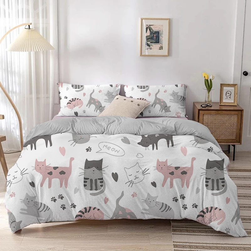 Cartoon Cat Duvet Cover Set Ca - Linen Duvet Cover recensione e prezzo