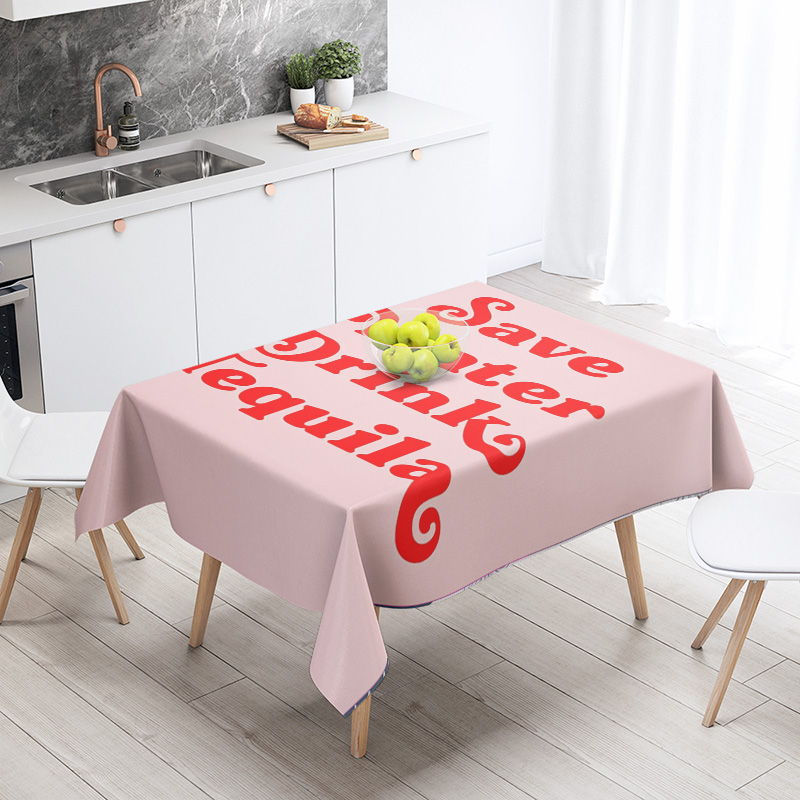 Pink Tablecloth with Red Lette - Home Textiles Today News recensione e prezzo