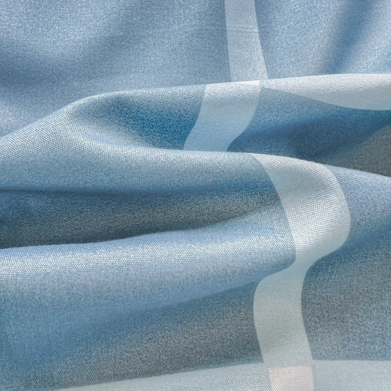 4PCS Light Blue Grid Bedding S - Linen Duvet Cover recensione e prezzo