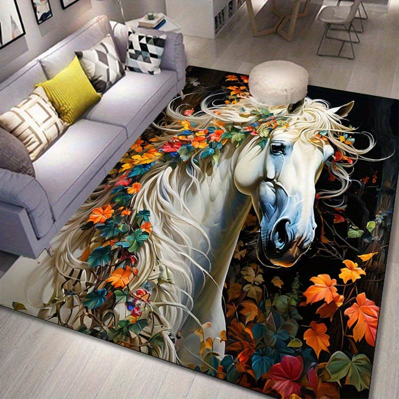 Elegant Horse Floral Rug for L - Home Textiles Trends recensione e prezzo