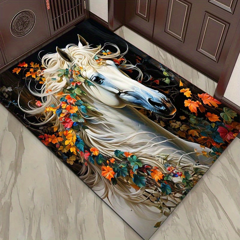 Elegant Horse Floral Rug for L - Home Textiles Trends recensione e prezzo