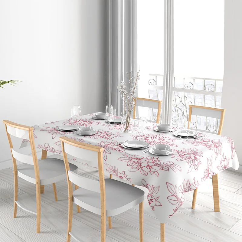 Elegant Red Floral Tablecloth  - Home Textiles Today News recensione e prezzo