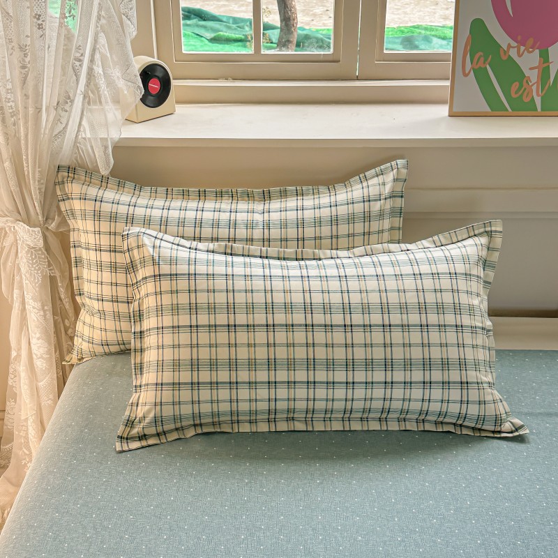 4PCS Green Plaid Bedding Set,  - Linen Duvet Cover recensione e prezzo